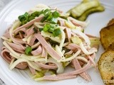 German Pub Grub: German “Straßburg-Style“ Bologna Salad With Pan-Fried Potatoes (Straßburger Wurstsalat mit Bratkartoffeln)