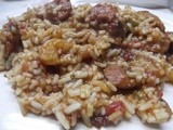 Spicy Jambalaya with Andouille, Shrimp and Bacon