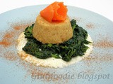 Flan di Sedano Rapa, Spinaci, Crema di Provola e Paprika Forte