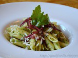 Pennette al Pesto di Rucola con Julienne di Bresaola e Parmigiano