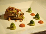 Rotolo di Merluzzo con Farcitura di Crema di Broccoli, Granella di Nocciole e Purè di Zucca