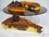 Tarta de queso con chocolate a la naranja