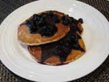 Hearty Oatmeal Walnut Pancakes With Blueberry Sauce