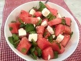 Watermelon With Watercress and Feta