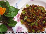 Mushroom Masala with White Zucchini and Capsicum