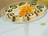 Aubergine Basil Mozzarella Pinwheels