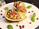 Aubergine filled with Quinoa Salad [gluten free]