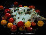 Roasted cherry tomatoes and skate, fish on Fridays