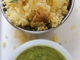 Salsa verde with walnut and parsley couscous