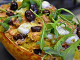 Spaghetti Squash Bowl filled with Creamy Shredded Chicken