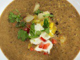 Turtle black bean and sweet potato soup