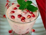 Pomegranate-Apple Raita in Strawberry Yogurt