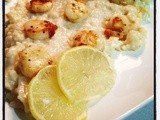 Creamy cauliflower and scallop risotto