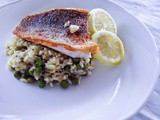 Recipe: Crispy skinned barramundi with lemon and pea risotto