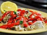 Basil Tagliatelle with Roasted Red Bell Pepper Salad