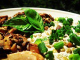 Marinated Champignons with Lentils and Cashew Sauce