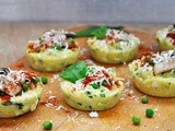 Polenta Muffins with Green Peas and Teleme Cheese