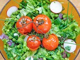 Salata de vara cu rosii cherrry coapte | Summer Veggie Salad with Roasted Cherry Tomatoes