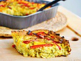 Simple Vegan Crustless Quiche with Peppers
