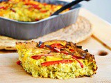 Simple Vegan Crustless Quiche with Peppers