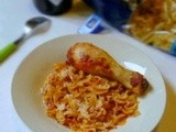 Fusi di pollo con pasta al forno