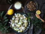 Maroulodolmades con funghi in salsa avgolemono