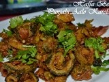 Fried Bitter Gourd with Potatoes - Punjabi Aaloo karelay - Guest Post for Monu