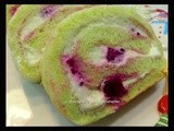 Fresh Red Dragon Fruit Pandan Swiss Roll