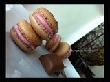 Mini French Chocolate Macarons with Fresh Raspberries cream