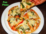 How to make pizza without oven / No bake pizza / Stove top pizza / Pan pizza recipe / How to make pizza on tawa / No oven Pizza / Home made pizza without oven with step by step pictures