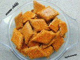 Sesame Chikki / Til Chikki / Nuvulla Chikki / Nuvulla Achu / Sesame brittle for festival recipes / Til patti