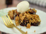 Easy Eggless Plum Crumble Recipe | Eggless Dessert