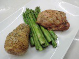 One pan Roasted Chicken, Asparagus, and Hasslebeck Potatoes