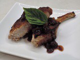 Roasted Pork Chop with Cranberry Sauce