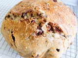 Crusty Cranberry Raisin Bread (No knead)