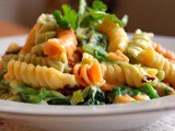 Rotini with Creamed Leek and Spinach
