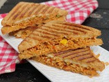 Cheesy Masala Noodle Grilled Sandwich