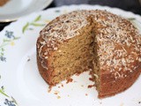 Eggless Coconut Cake - No Oven, No Maida, No Eggs