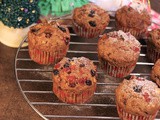 Eggless Whole Wheat Fruit Muffins