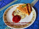 Capsicum,carrot sandwich with oats and curd
