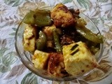 Chilli paneer with garlic greens
