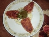 Crispy potato tikki with green chutney