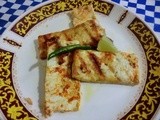 Griiled paneer slice with left over dahi vada