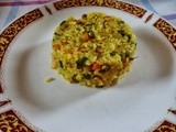Poha with carrot ,beans and green peas