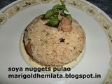सोया नगेट्स पुलाव ब्राउन राइस के साथ /soya nuggets pulao with brown rice /healthy and tasty