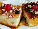 Baked Bread Butter Jam Marbled Pudding