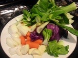 Red Cabbage and Baby Bok Choy Stuffed Steamed dumplings