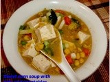 Sweet Corn  Soup with Vegetables and Tofu
