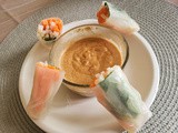 Vegetarian Vietnamese Summer Rolls with Spicy Peanut Sauce