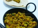 Aloo Matar/ Potato-Green Peas Dry Sabji